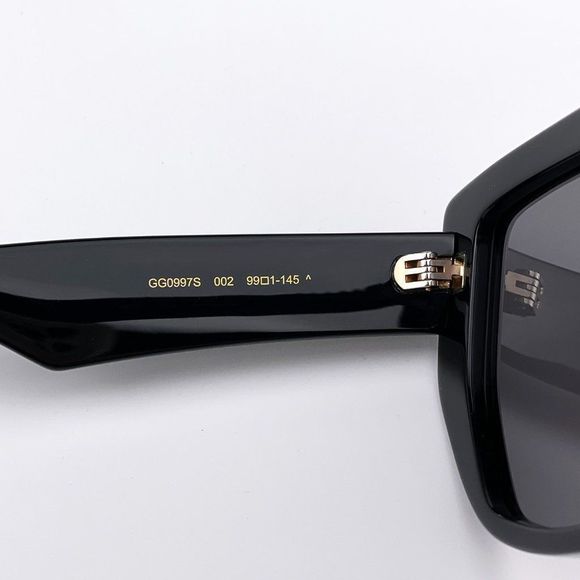Gucci LOGO GG0997S 002 BRAND NEW Sunglasses Black Gray Shield Unisex - Picture 8 of 12